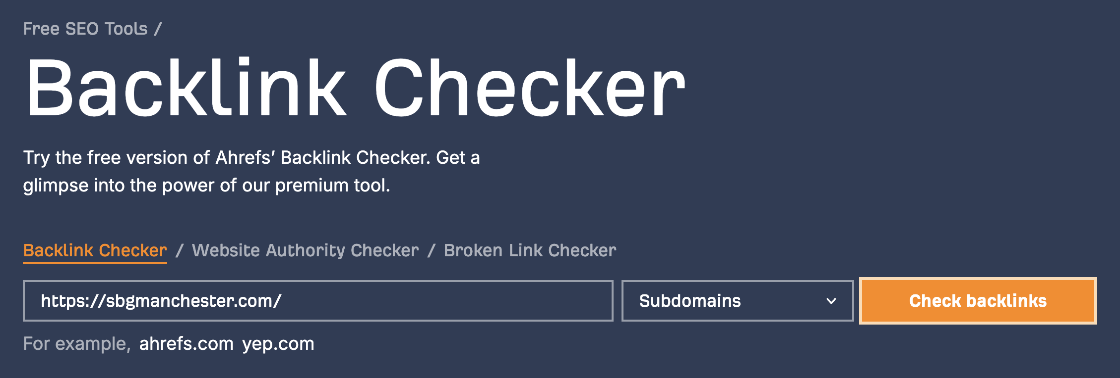 Ahref Backlink Checker Tool